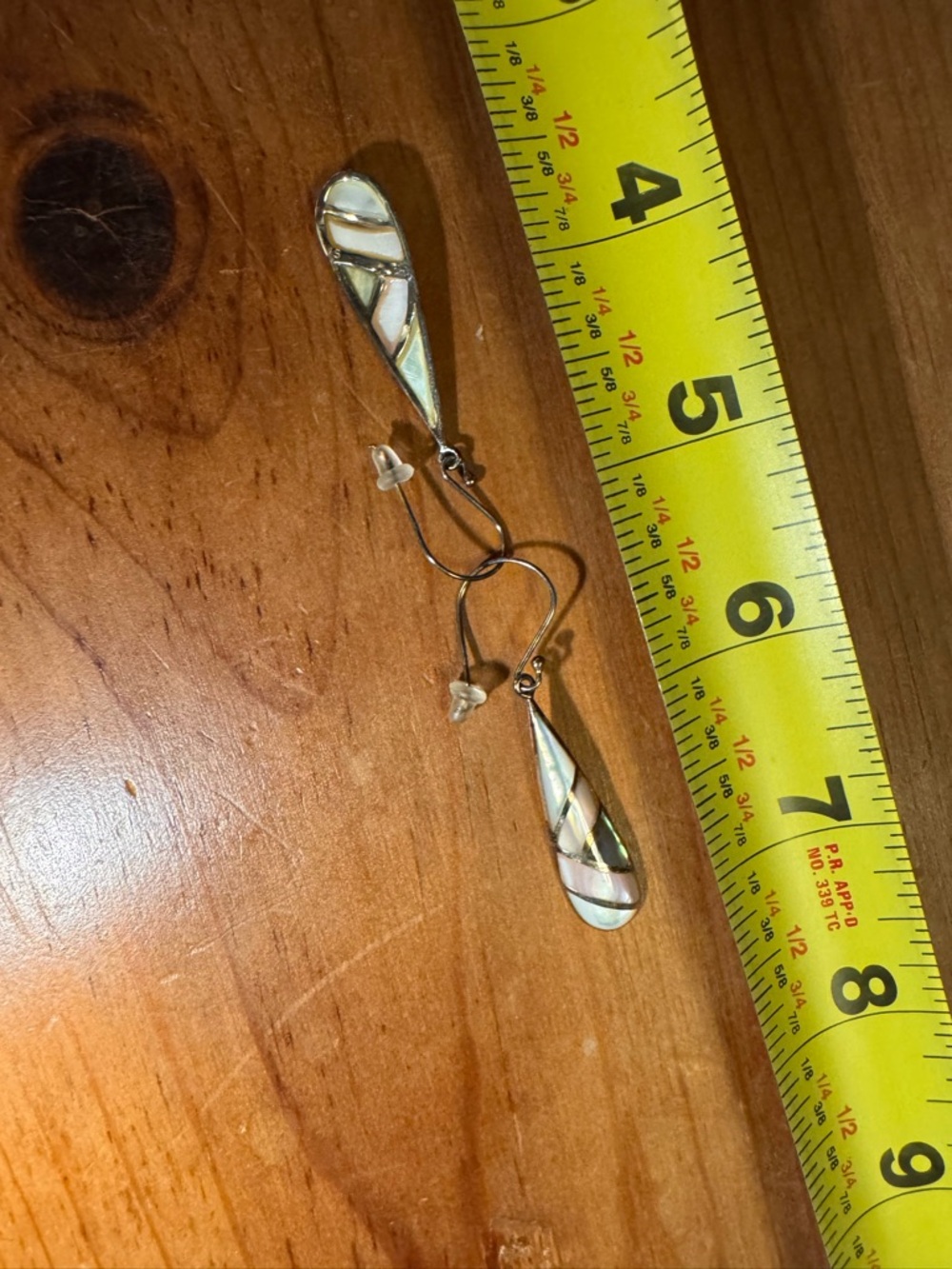Mother of Pearl and Sterling 925 dangle earrings - Picture 5 of 5